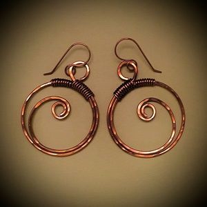 Bronze Partial Spiral Hoops